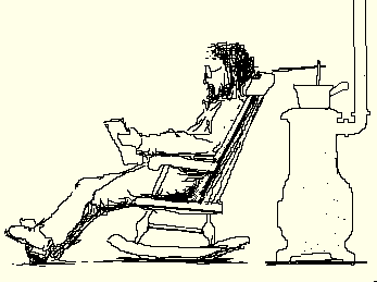 drawing of Scrote in a rocking chair